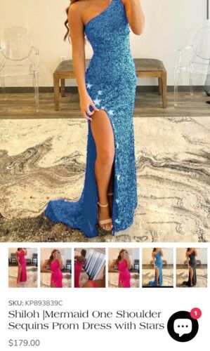 Blue Star Mermaid Prom Dress
