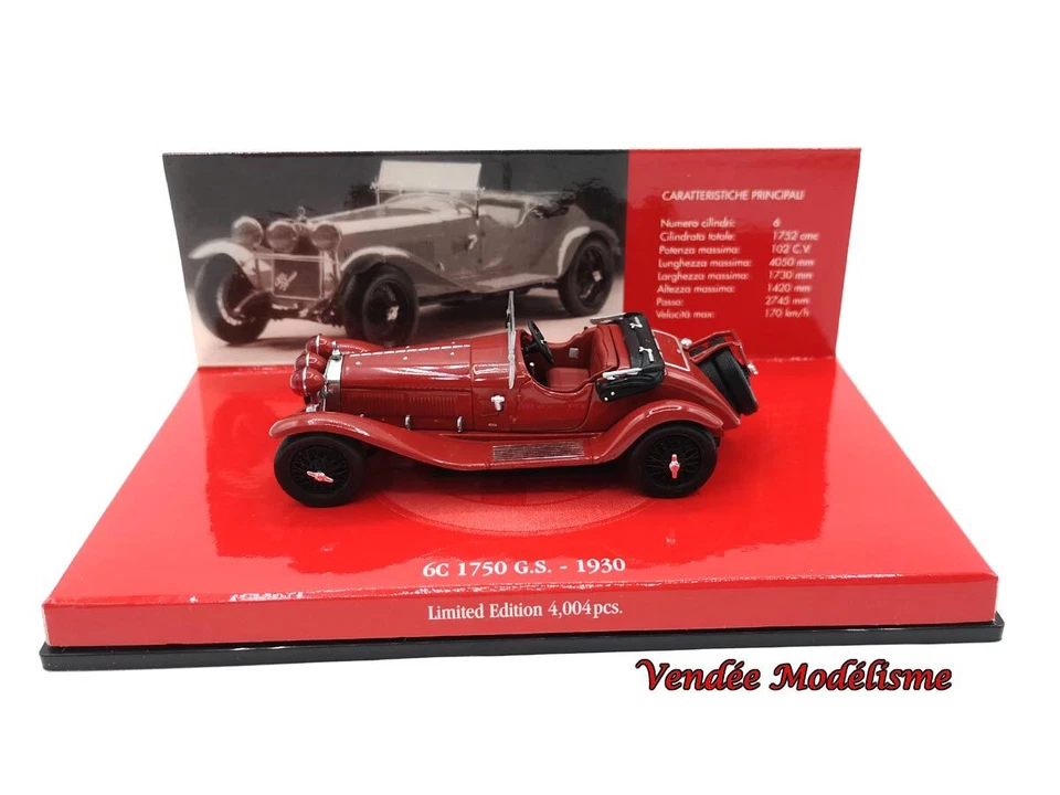 Voiture de collection - Alfa Roméo 6C 1750 GS 1930, Minichamps 1/43 - Photo 4/4