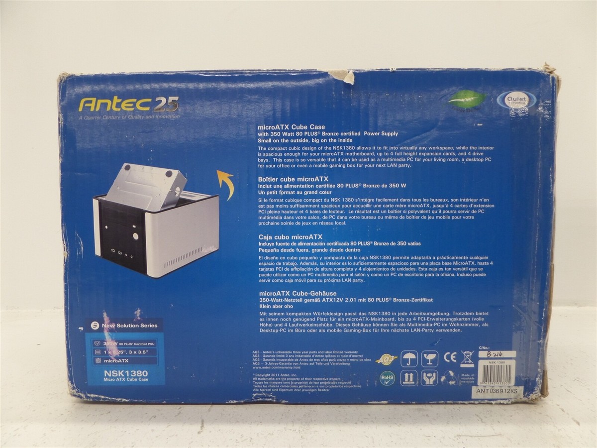 Antec NSK1380 MicroATX Cube Computer Case W/ 350W Power Supply | eBay