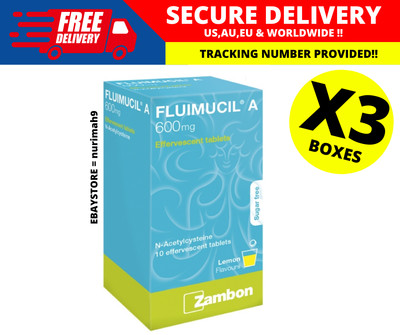 Fluimucil A 600mg Effervescent Tablet 10s Clear Phlegm Relief Cough X 3 BOXES