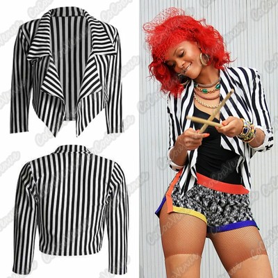 striped black blazer