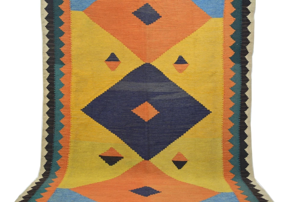 IC674 Handgewebter Teppich aus Wolle Ghashgai Kelim Natur Farbe 300 x 191 - Bild 3 von 4