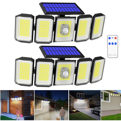 2PACK 300 LED Solar Lights Outdoor Waterproof Motion Sensor Security Wall Lamps