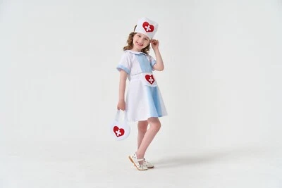 DRESS UP CASTLE Kids Hospital Nurse Costume 3pc Set Book Day Fancy Dress up Outfit Role play UK