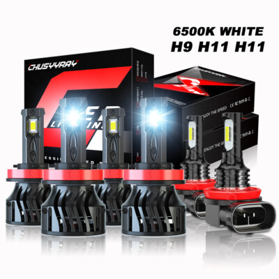 For Jeep Grand Cherokee 2019 2020 2021 6500K LED Headlight Fog Light Bulbs Combo