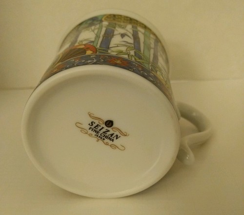 Seizan Fine China Japan Bamboo Asian Blue Gold Coffee Mug Cup - Picture 6 of 6