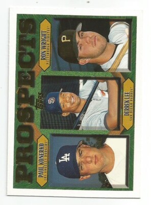 PAUL KONERKO DEREK LEE RON WRIGHT 1997 TOPPS PROSPECTS CARD NEAR MINT+ CONDITION