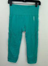 Gymshark Medium  Leggings Cropped Blue High Waist Rise Womens A28-05