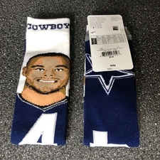 Dallas Cowboys Dak Prescott Signing Bonus Crew Socks, Large (10-13) Lot (2)