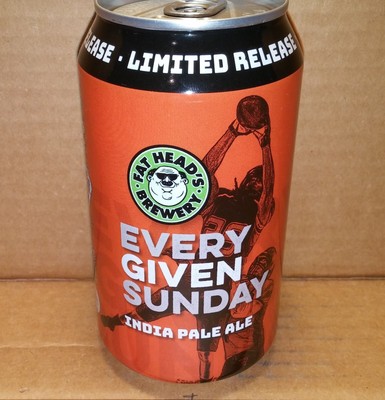 Every Given Sunday IPA orange 12oz can Fat Head s Brewery, Middleburg Hts. EMPTY