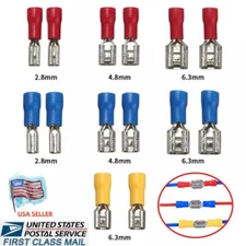 100/50pcs Female&Male Spade Insulated Connector Crimp Electrical Wire Terminal