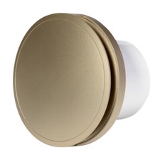 Silent Round Bathroom Extractor Fan 150mm / 6" with Timer and Gold Front Cover