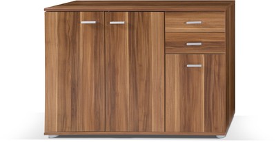 Kommode MIKE 1 3T2S mit 2 Schubladen und Türen Breite 106 cm Pflaume Wallis