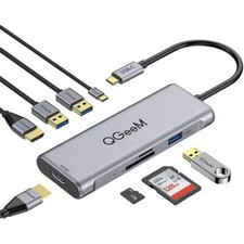 QGeeM USB-C 8 Port Multifunctional Converter ...