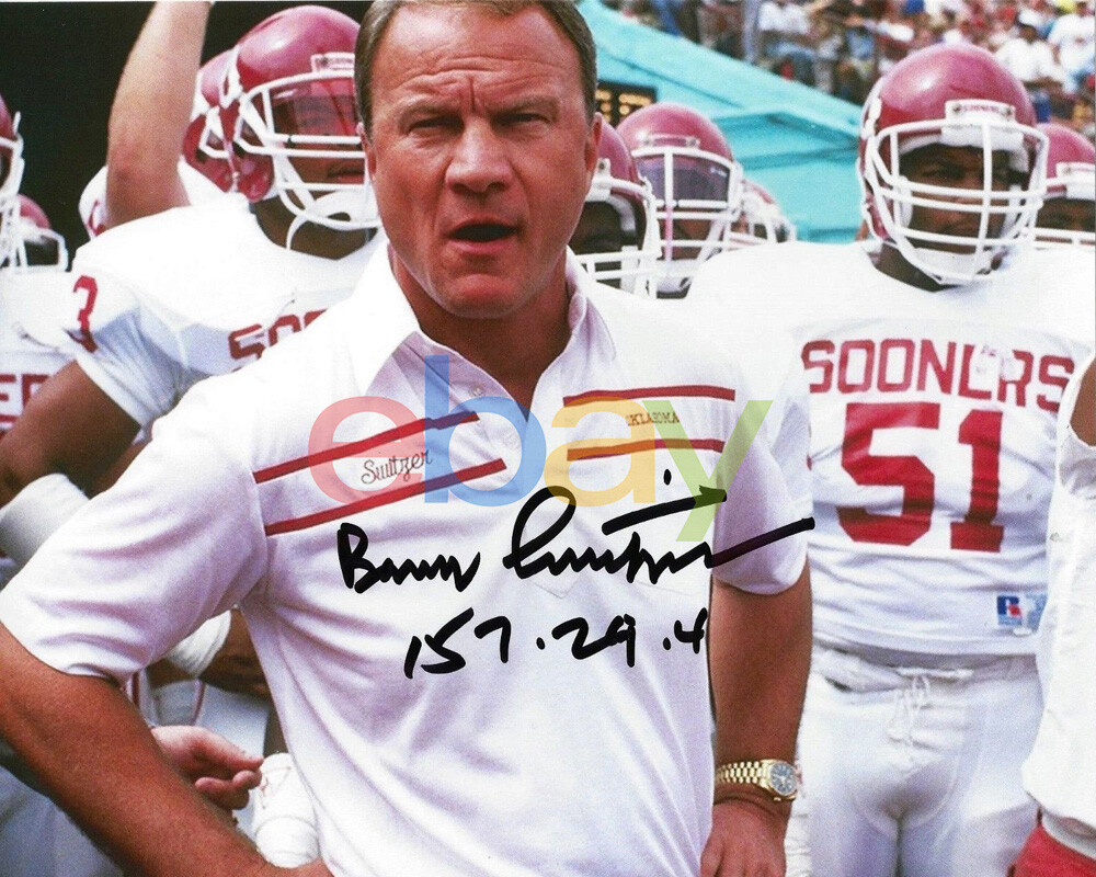 BARRY SWITZER Signed 8 x 10 Photo OKLAHOMA SOONERS Football Coach