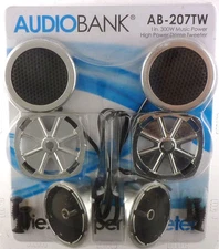 New Pair 2023 300 Watt Chrome Car Stereo Door Speakers Dash Super Tweeters 