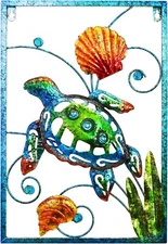 Metal Sea Turtle Wall Art Decor Garden Nautical Hanging Sculpture Pool Bathroom