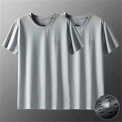 Summer Men's Loose Mesh Quick Dry Sports Casual Ice Silk Short Sleeve T-Shirt - Picture 26 of 34