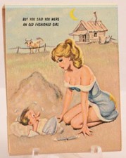 Old Fashioned Girl Pin Up Vintage Front Strike Match Book Full Unstruck