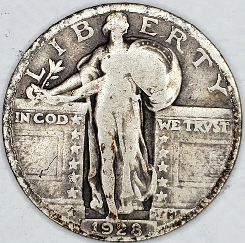 1928 SILVER STANDING LIBERTY QUARTER VF #MC_718