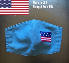 American Flag Made in USA Reusable Fashioned Face Mask Covering - Blue
