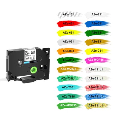 12mm 0.47'' Tape Compatible with Brother P-Touch Label Maker PT-D210 TZe231 1/2''