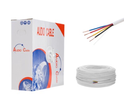 250ft Indoor Speaker Cable CL2 Rated 14AWG In-Wall 14/4 Stereo Audio Wire White