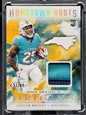 2024 Panini Origins Jaylen Wright 3 Color Patch /49 Dolphins
