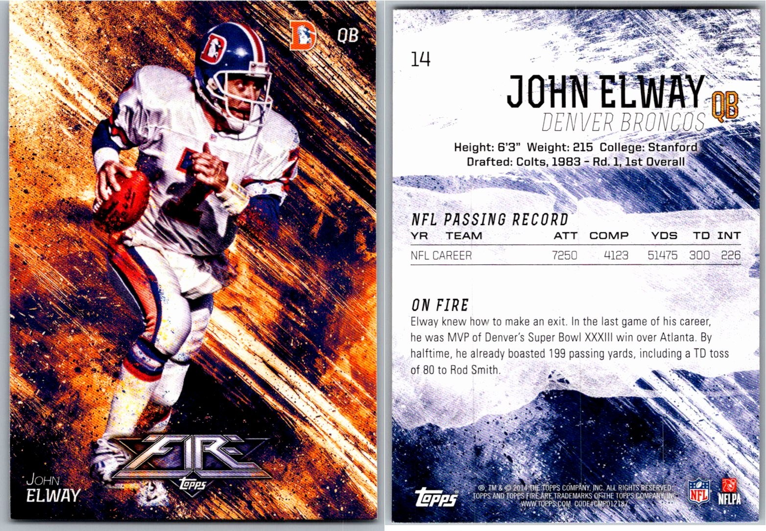 2014 Topps Fire  John Elway 14