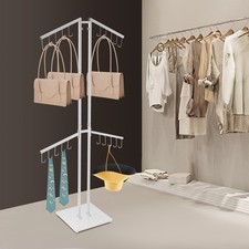 Steel Handbag Display Rack Four Arm Handbag Rack Handbag Display Stand Silver US