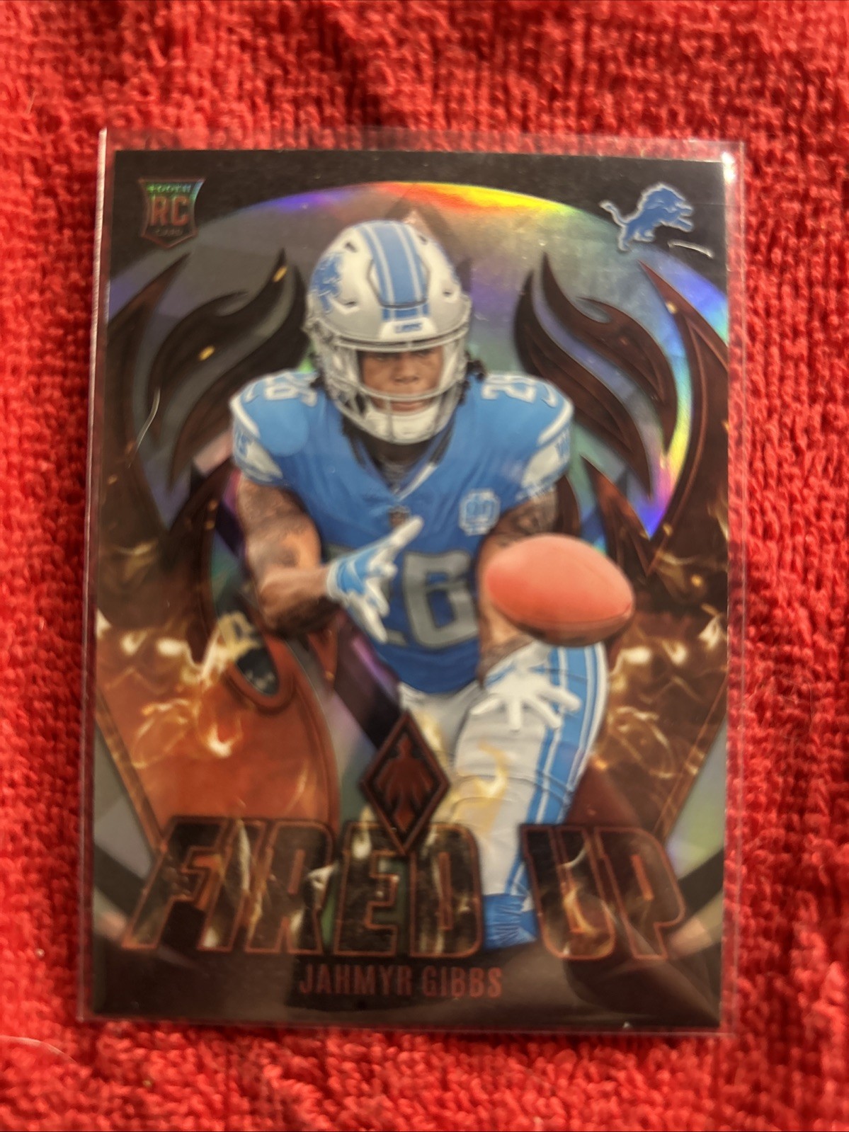 2023 Panini Phoenix - Fired Up Jahmyr Gibbs #FU-10 Silver (RC)