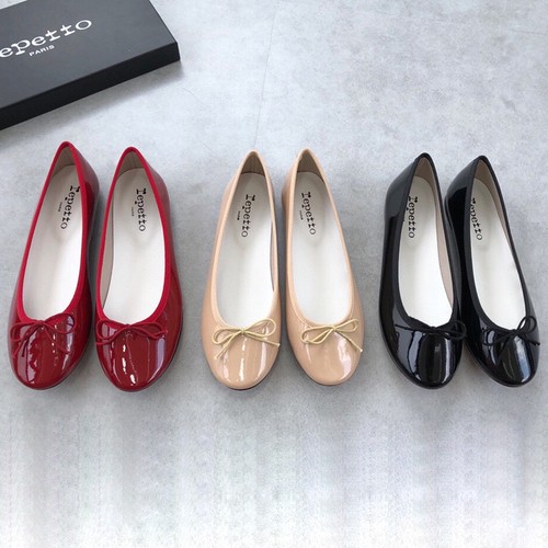 Repetto French Vintage Patent Leather, Round Head Ballet Shoes Flat Bow, Shoes - Picture 2 of 27