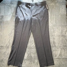 Perry Ellis Portfolio Mens Travel Luxe Dress Pants Classic Fit Gray  40x32