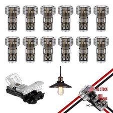 12 Pcs T Tap Wire Splice Connectors, 3 Way 2 Pin Low Voltage Wire Connectors