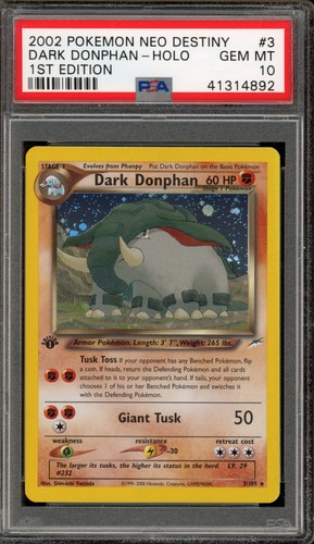 Dark Donphan (1st Edition) graded PSA 10 for sale on eBay