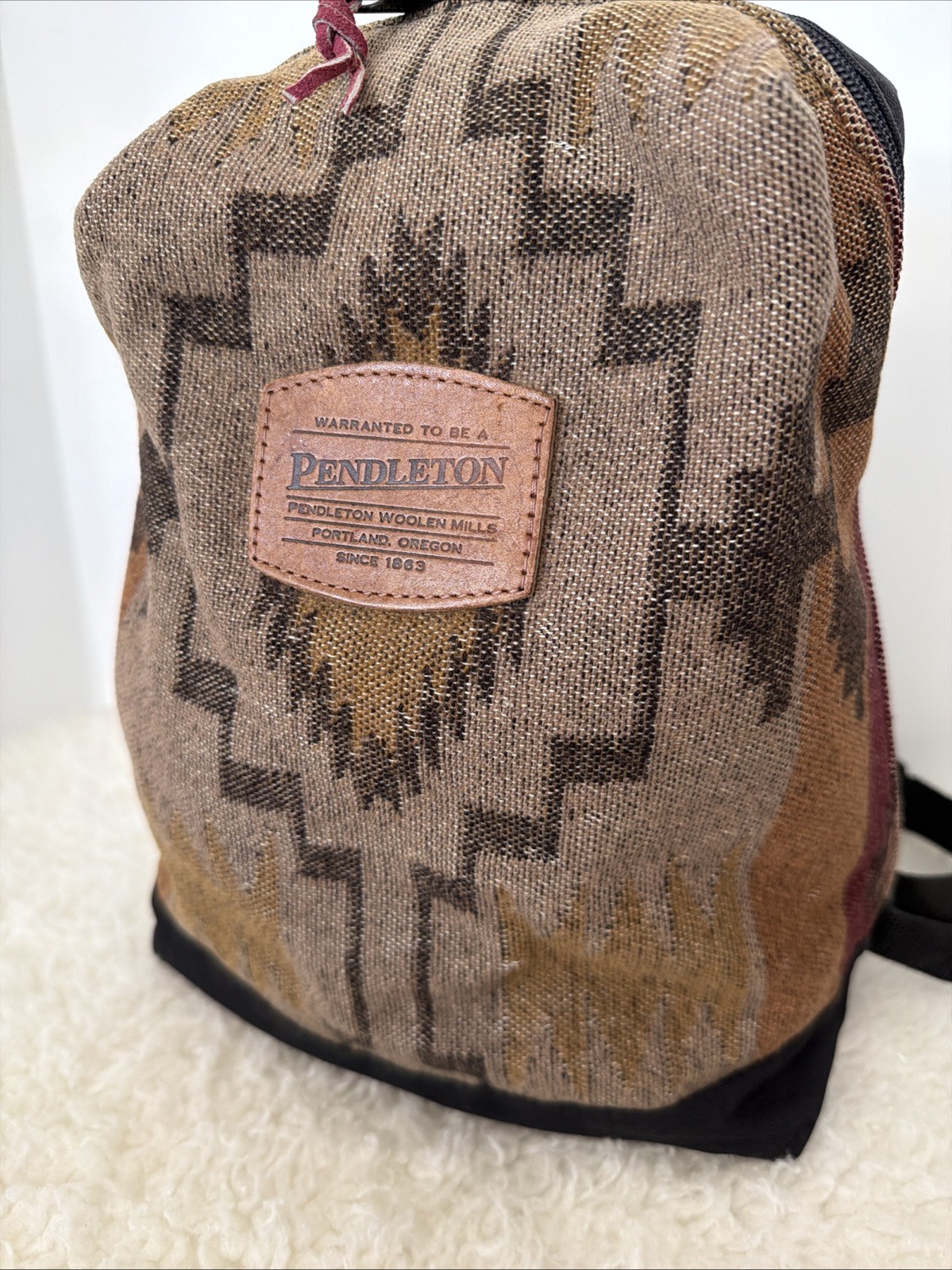 NWT Pendleton Full Size backpack, Wool $128 - image 2