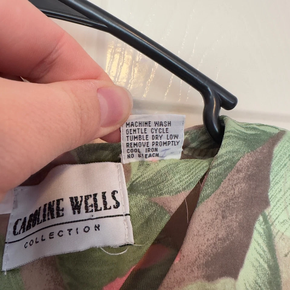 Vestido Vintage Colección Caroline Wells Rosa Midi Talla 6 Tea Garden Party Floral Foto 4 de 4