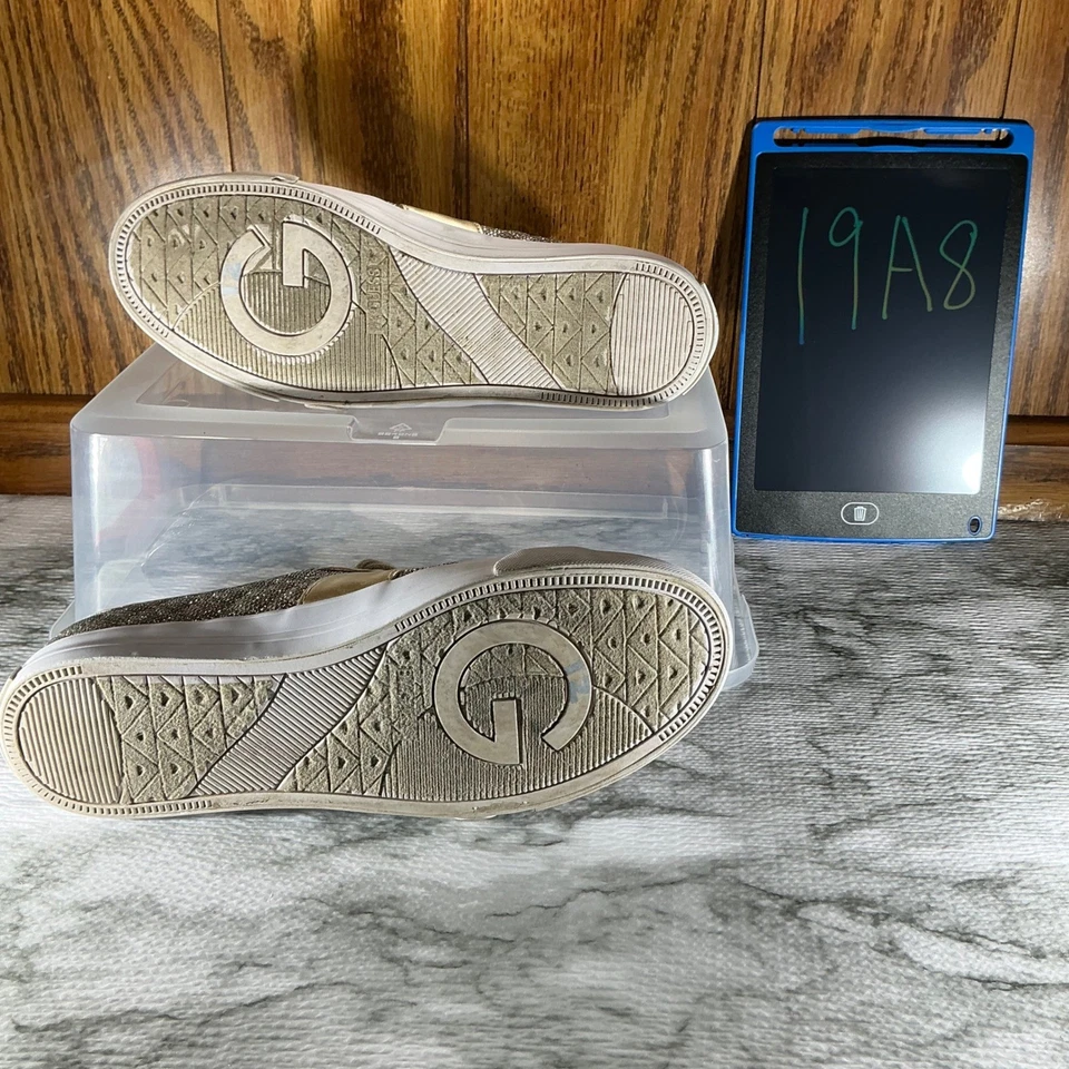 Guess Tenis Brillo Dorado Metálico Parte Superior Baja Zapatos Informales Para Mujer Talla 9M Y2K Foto 4 de 4