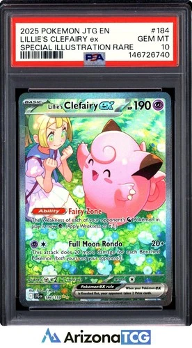 Pokemon 2025 Lillie's Clefairy ex 184/159 SIR Journey Together GEM MINT PSA 10