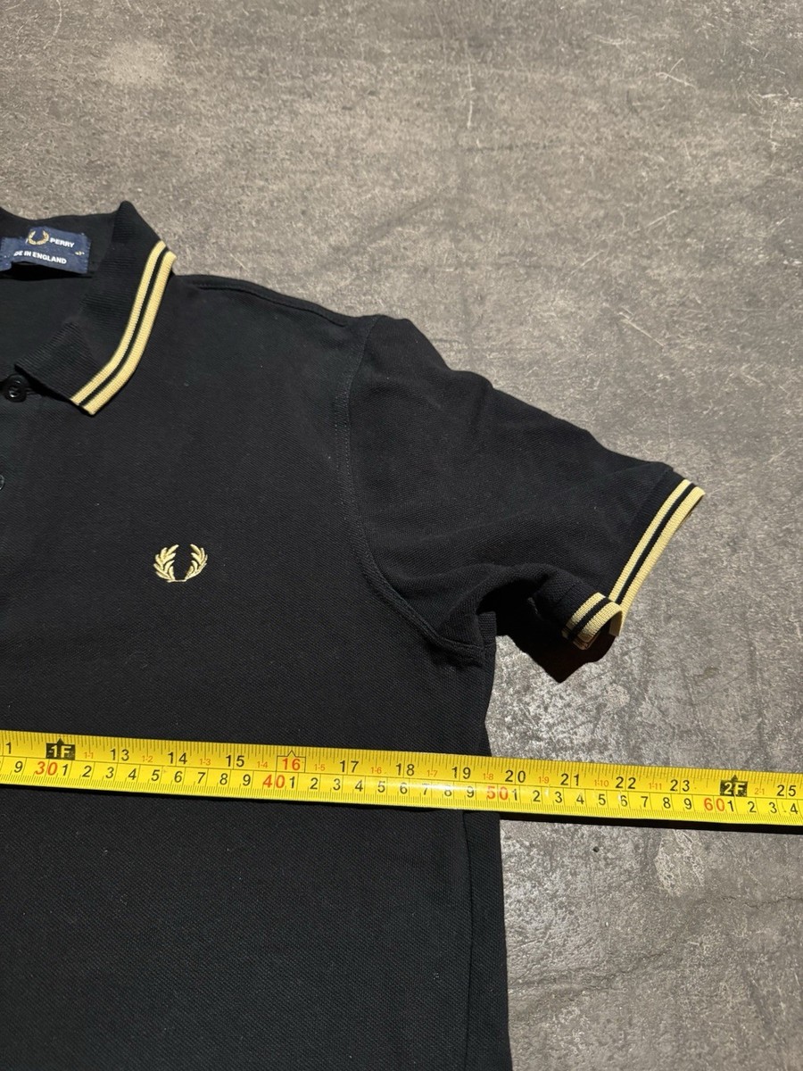 FRED PERRY ポロシャツ M12 ブラック ゴールド 42 FRED PERRY フレッドペリー ポロシャツ 長袖 メンズ M1212