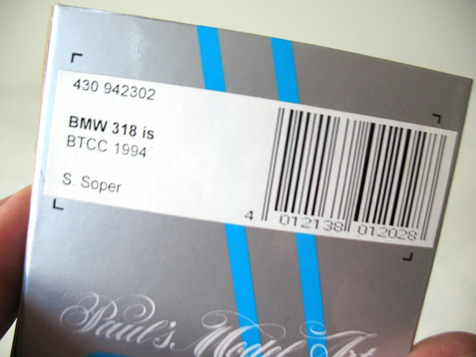 Minichamps 1/43 BMW 318is #2 Steve Soper BTCC 1994 BMW/Schnitzer VGC - Image 3 of 4