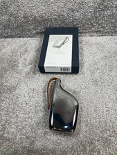Georg Jensen Sky Hip Flask Mirror Polished Stainless Steel Leather Strap