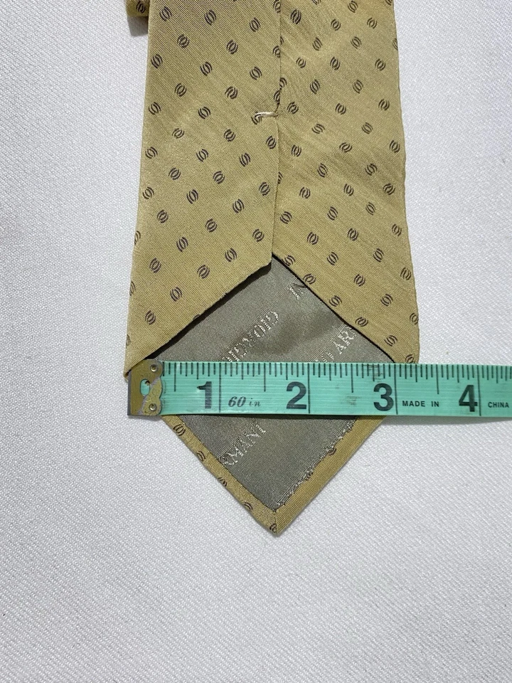 Corbata para hombre ARMANI COLLEZIONI beige seda hecha en Italia ex estado Foto 4 de 4
