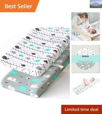 Hypoallergenic Changing Pad Covers, Set of 2 - Secure Fit with Elephant  Whale