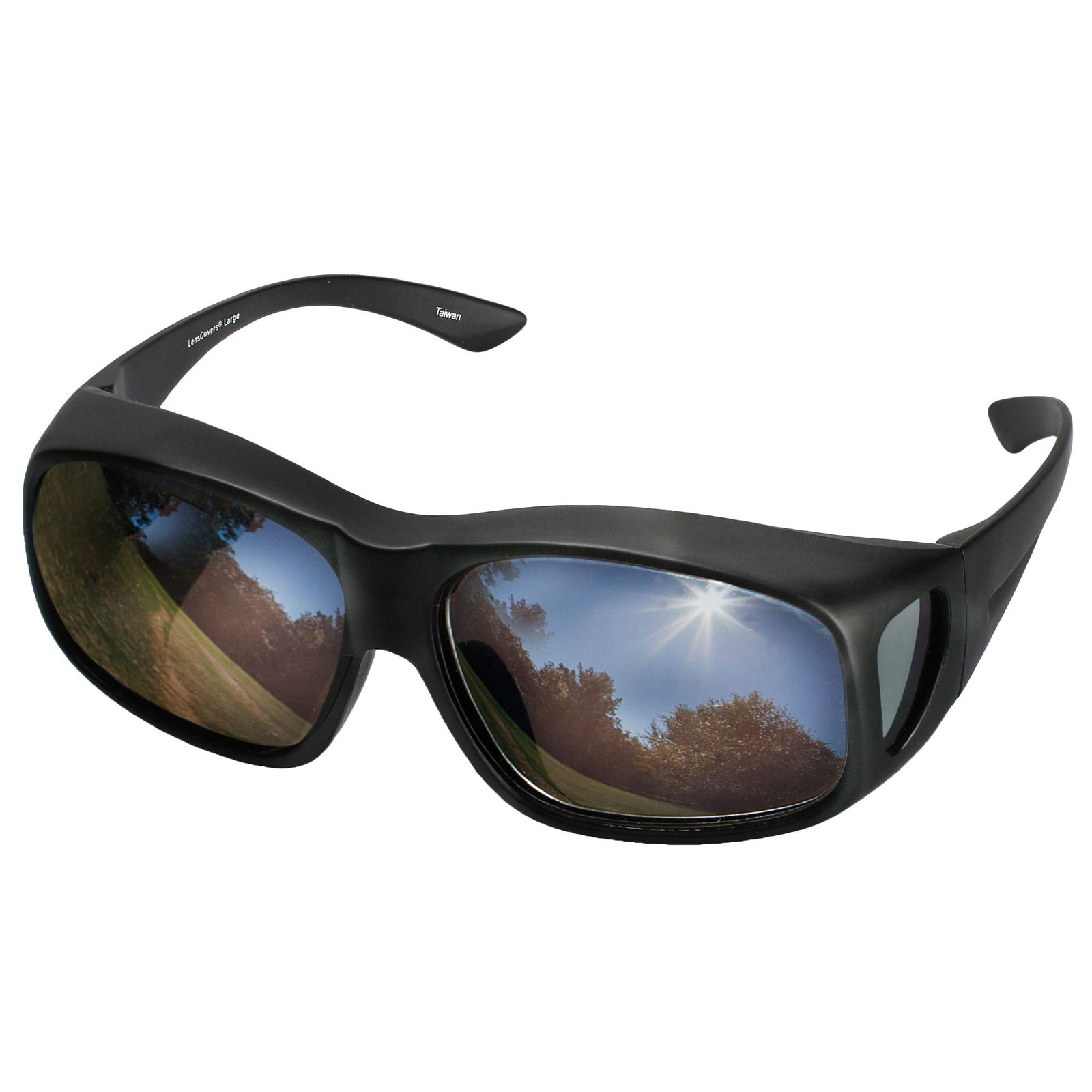 Oversized Polarized Wraparound Sunglasses for Eyeglass Wearers