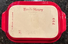 Emile Henry France 96.09 Rectangular Baking Dish 799 5 1/2” X 9” Red Stoneware