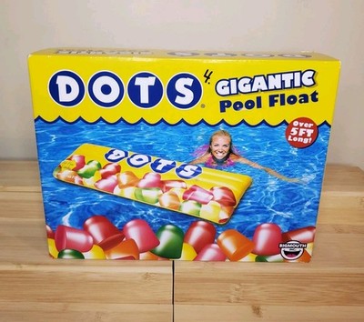 BigMouth Inc. Giant DOTS Pool Float Over 5 feet Long NEW In The Box RARE! SEALED