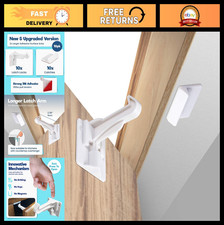 10 Pack Invisible Baby Proof Cabinet Latch Locks - No Tools, Easy Install, Secur