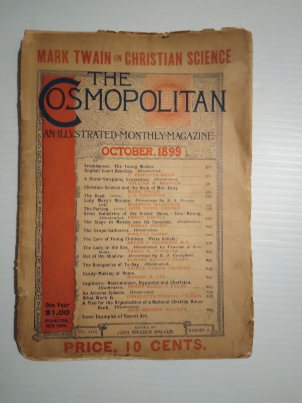 VINTAGE EDITION OF "THE COSMOPOLITAN" MAGAZINE VOL. 27 OCTOBER, 1899