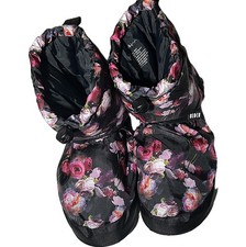 NEW Bloch Linna  Max Warm Up Booties Dance Black w Flowers sz Small US 4-6